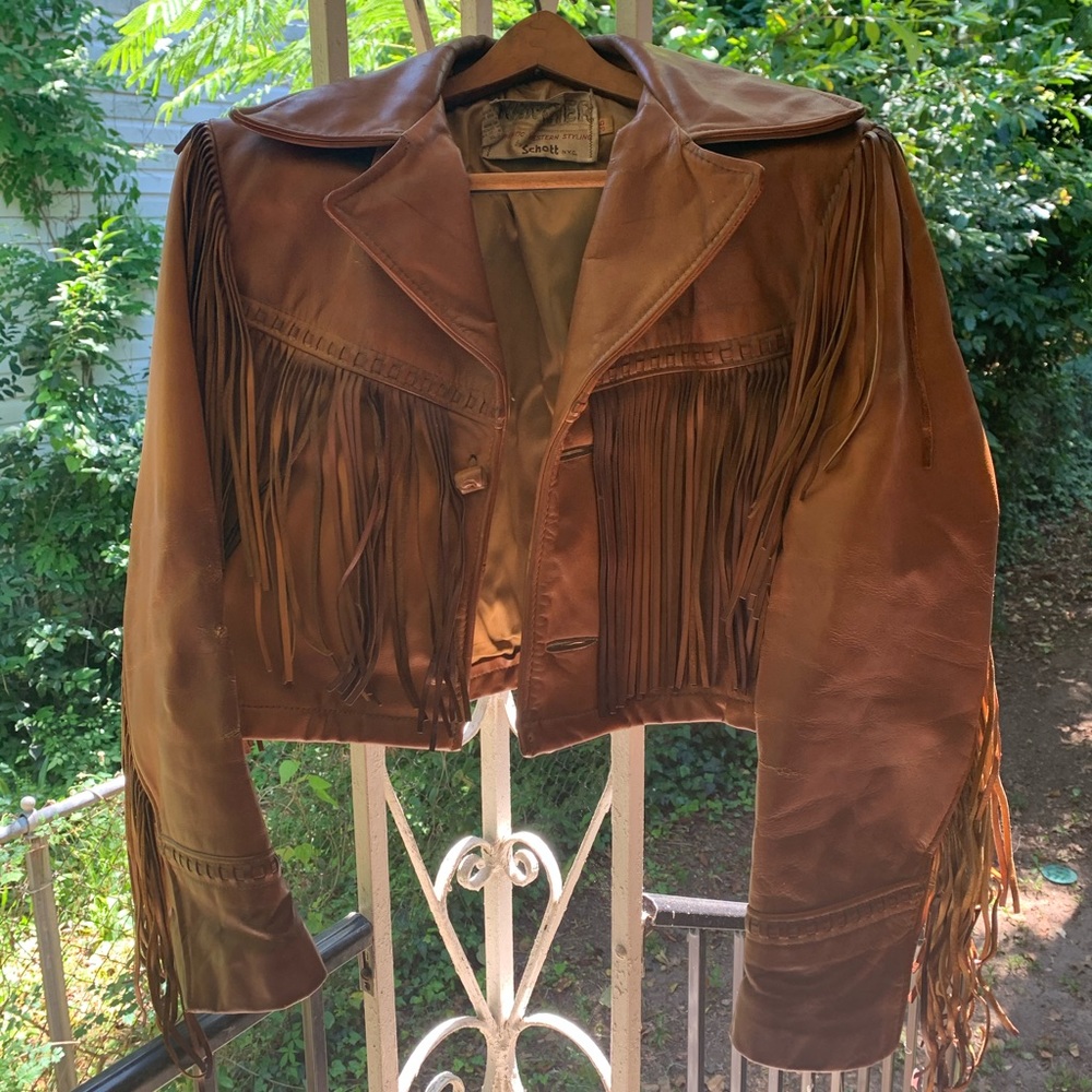 Vintage Leather Tassel Cowboy Jacket